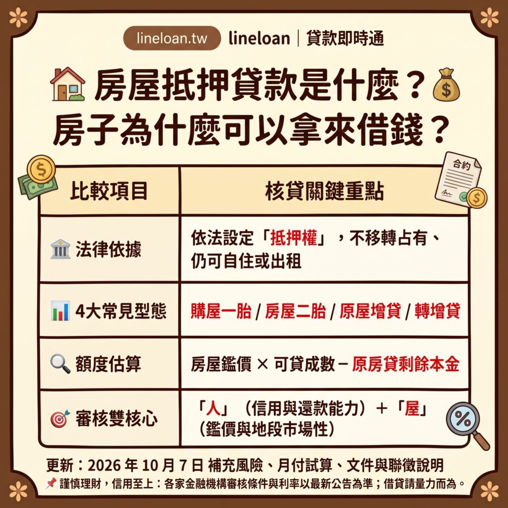 房屋抵押貸款是什麼？房子為什麼可以拿來借錢？